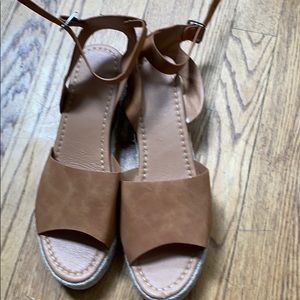 Tan wedge sandals